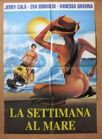 La settimana al mare Original 39x27" Lebanese Movie Poster 80s