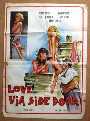 LOVE VIA THE SIDE DOOR {TERRY TORDAY} Original 39x27" Lebanese Movie Poster 70s