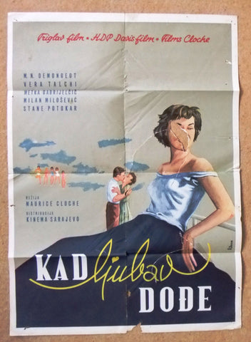Kad ljubav dode QUAND VIENT L'AMOUR YUGOSLAVIAN Film Poster 50s