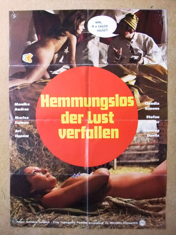 Hemmungslos der Lust verfallen Original German Movie Poster 70s
