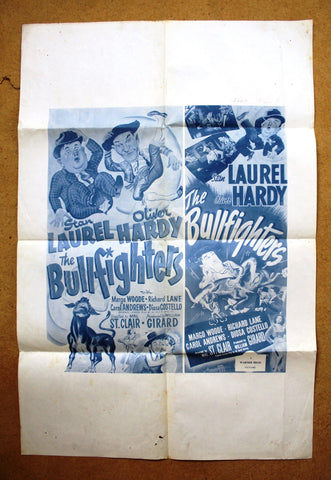 BULLFIGHTERS (Laurel & Hardy) 34x24" Lebanese Movie Poster R70s?