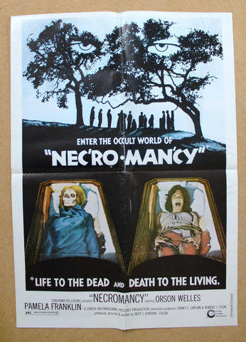 Nec'ro Man'cy Necromancy Orson Welles Original 20x27" Lebanese Movie Poster 70s