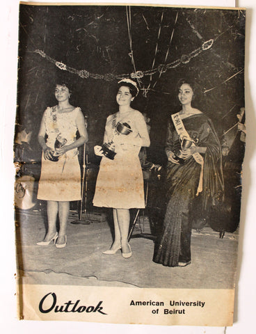 Outlook, American University of Beirut (Miss AUB) Lebanese Rare Newspaper 1963