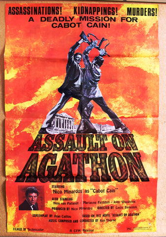 Assault on Agathon (Nico Minardos) 41"x27" Original Movie US Poster 70s