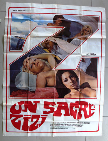 Un Sagre Zizi, Hard Core Story (Patrice Cuny) 46"x 61" French Movie Original Poster 70s