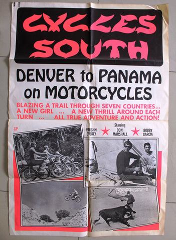 Cycles South (Don Marshall) 41"x27" Original Movie US Poster 70s