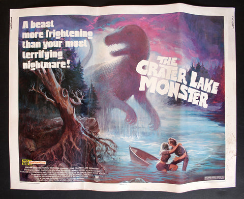 The Crater Lake Monster 22x28" Original Movie Half Sheet Poster 70s