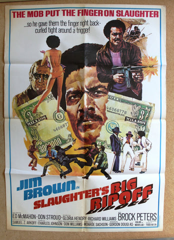 Slaughter's Big Rip (Jim Brown) 27x39" Original Lebanese Movie Poster 70s