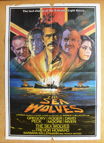 The Sea Wolves (Gregory Peck) 39"x 27" Original Lebanese Movie Poster 80s