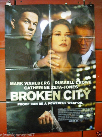 Broken City {Russell Crowe} 40"X27" Original INT Folded Movie Poster 2013