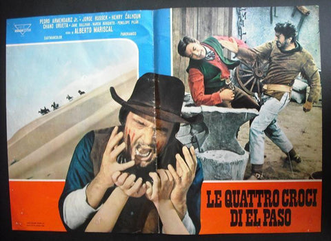 Le Quattro Croci di El Paso Italian Film Photobusta Lobby Card 70s