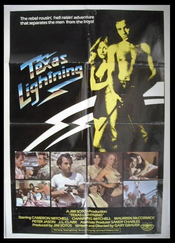 Texas Lightning (Cameron Mitchell) 40x27 Lebanese Movie Poster 80s