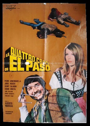 Le Quattro Croci di El Paso Original Vintage Italian Film Lobby Card 70s