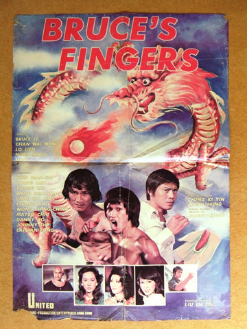 Bruce's Fingers {Bruce Le} Original Kung Fu Movie Rare Chinese Poster 70s