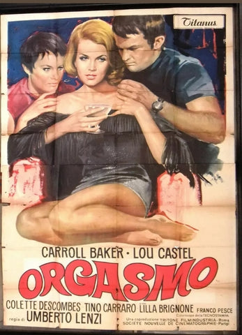 Orgasmo {Carroll Baker} Italian 4F Original Fair Movie Poster 1960s