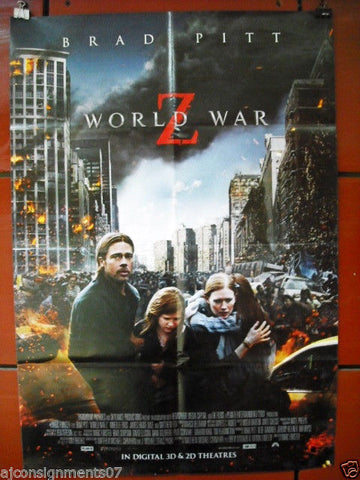World War Z {Brad Pitt} Original INT. 40"x27" Movie Poster 2013