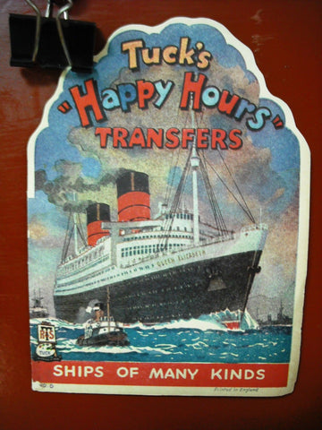 Tuck's Happy Hours Transfers No. 6  {Ship of Many Kinds} Unused 1938