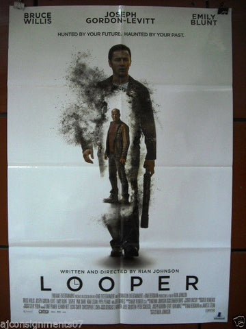 Looper {Bruce Willis} 40"X27" Original INT Folded Movie Poster 2012